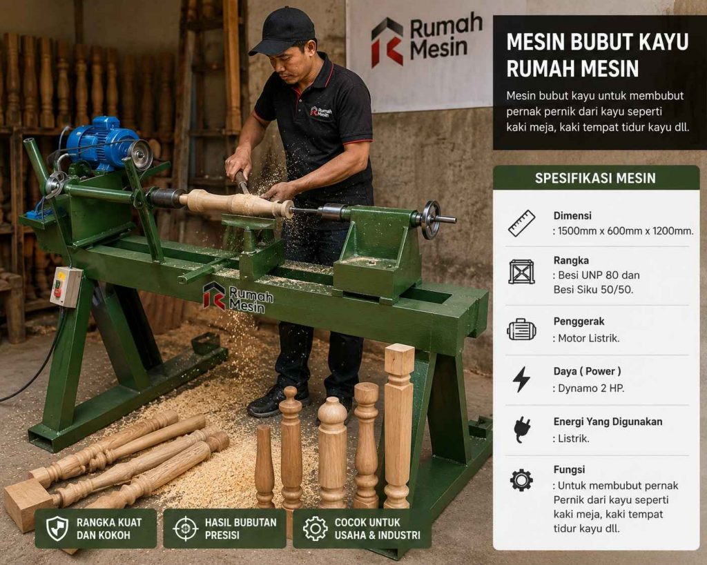 contoh oenggunaan mesin bubut kayu rumah mesin