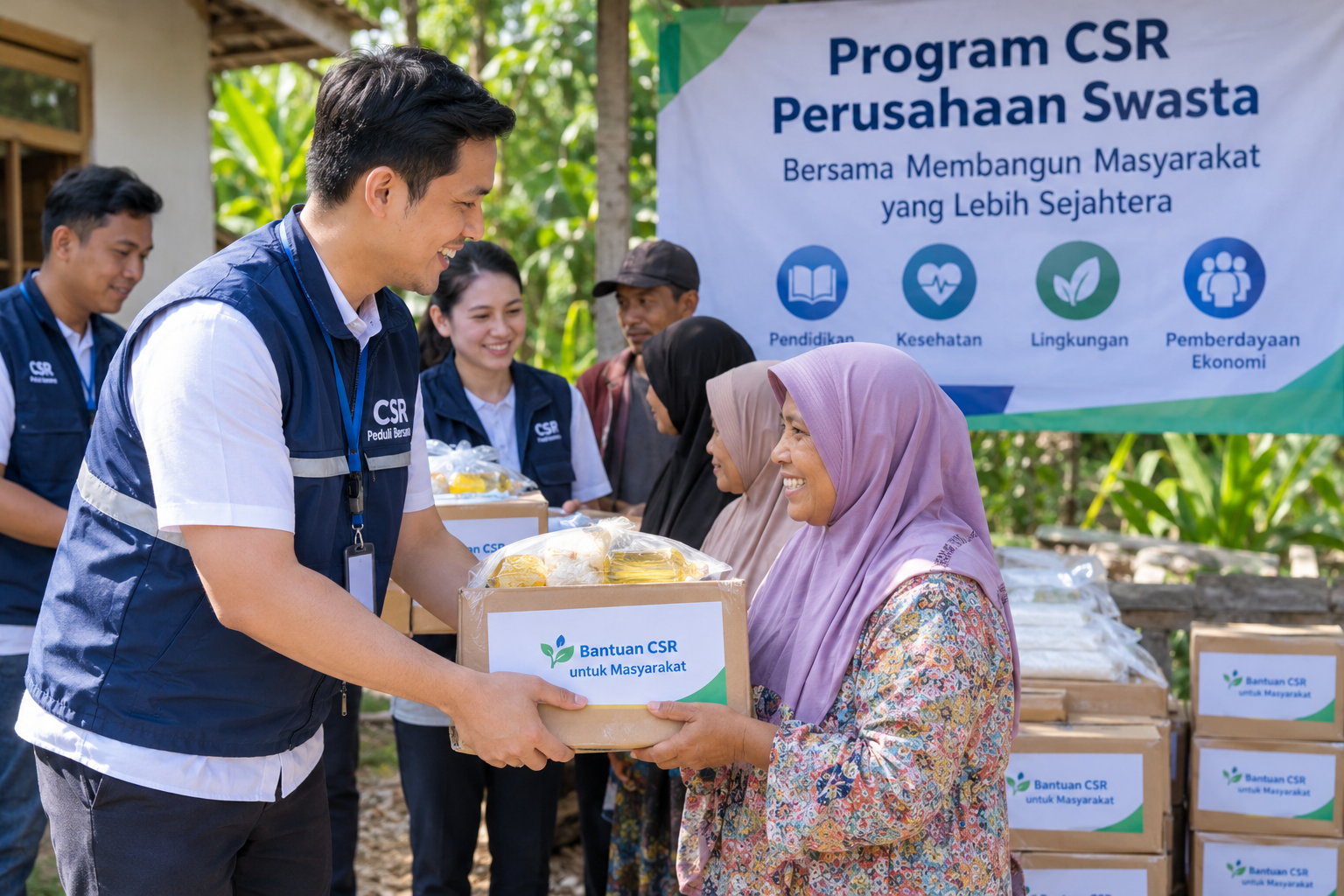 Contoh CSR perusahaan swasta dalam meningkatkan kesejahteraan warga melalui program sosial dan pemberdayaan masyarakat.