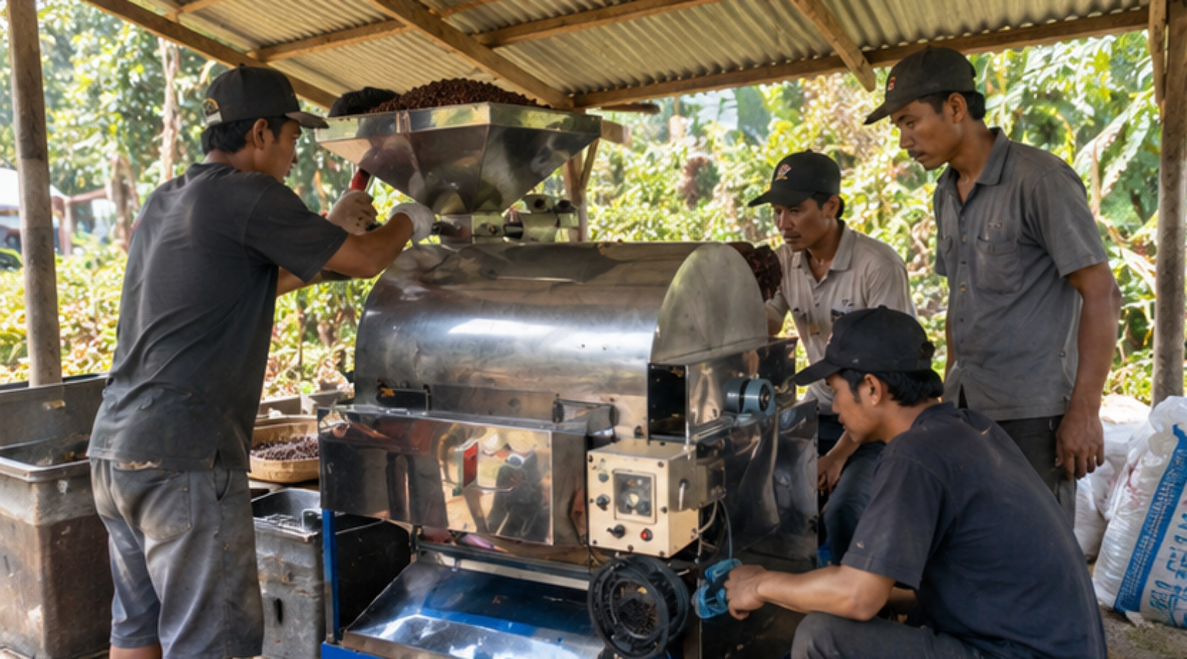 cara menggunakan mesin roasting kopi
