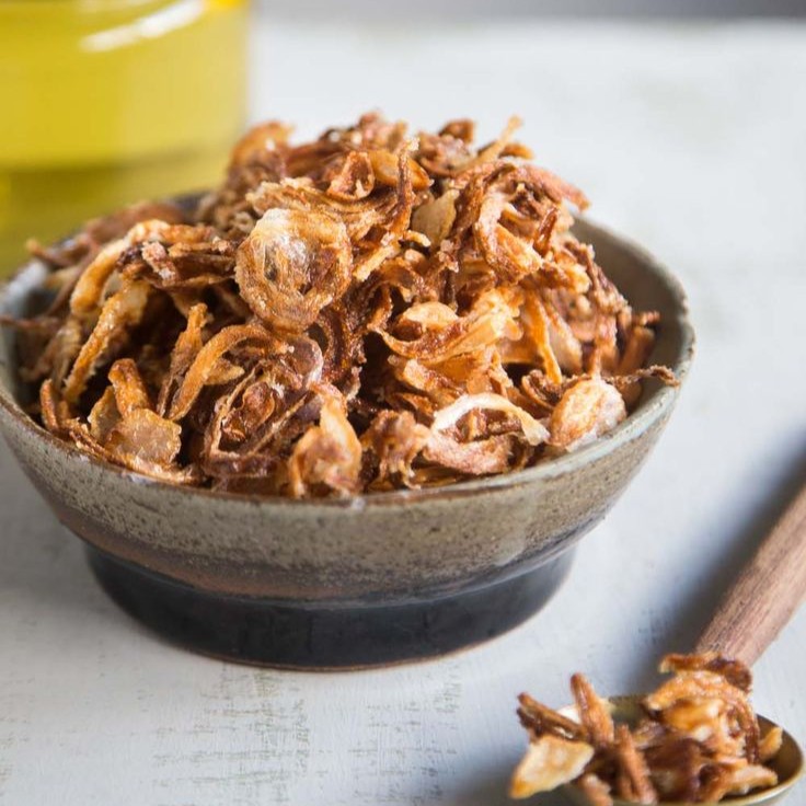 Bawang Goreng dengan Spinner Minyak