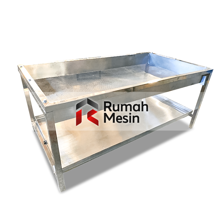 mesin pengupas kulit bawang - meja peniris