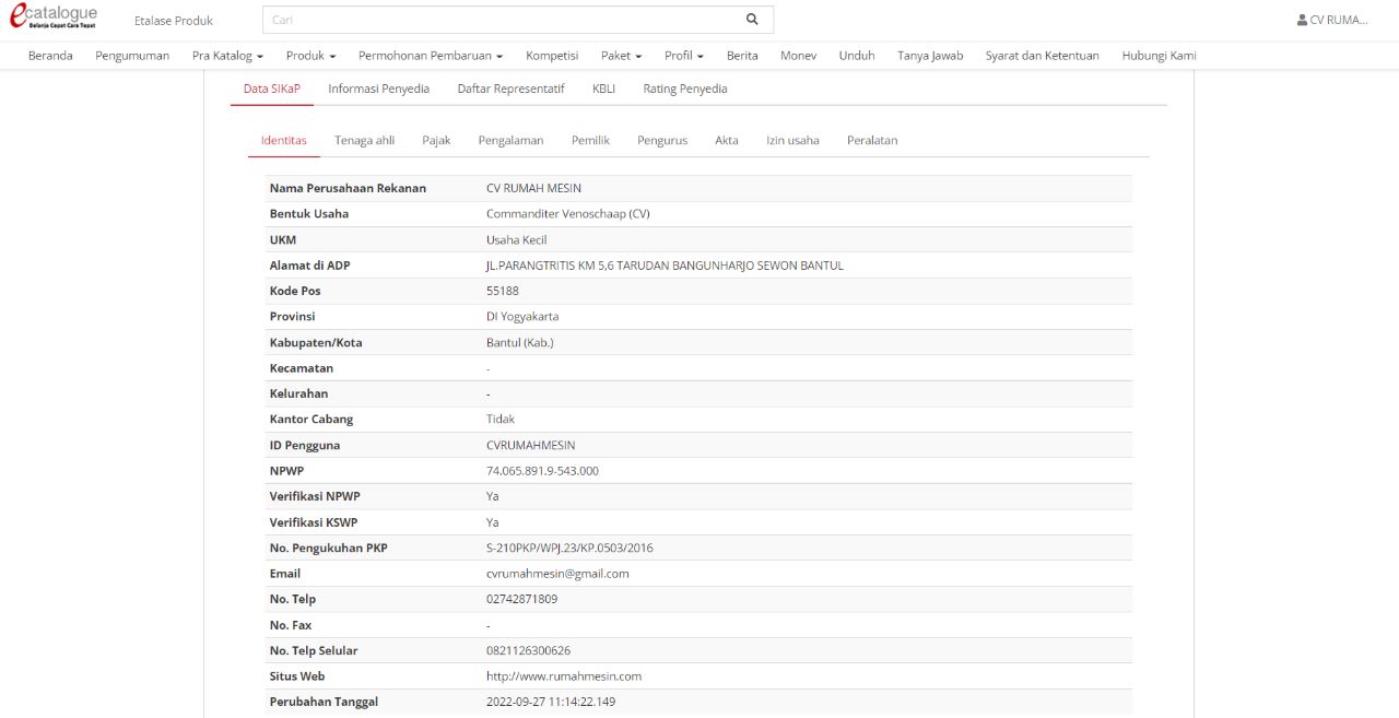 e - Catalog Rumah Mesin