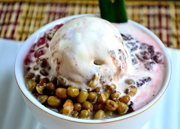 cara membuat es campur kacang hijau