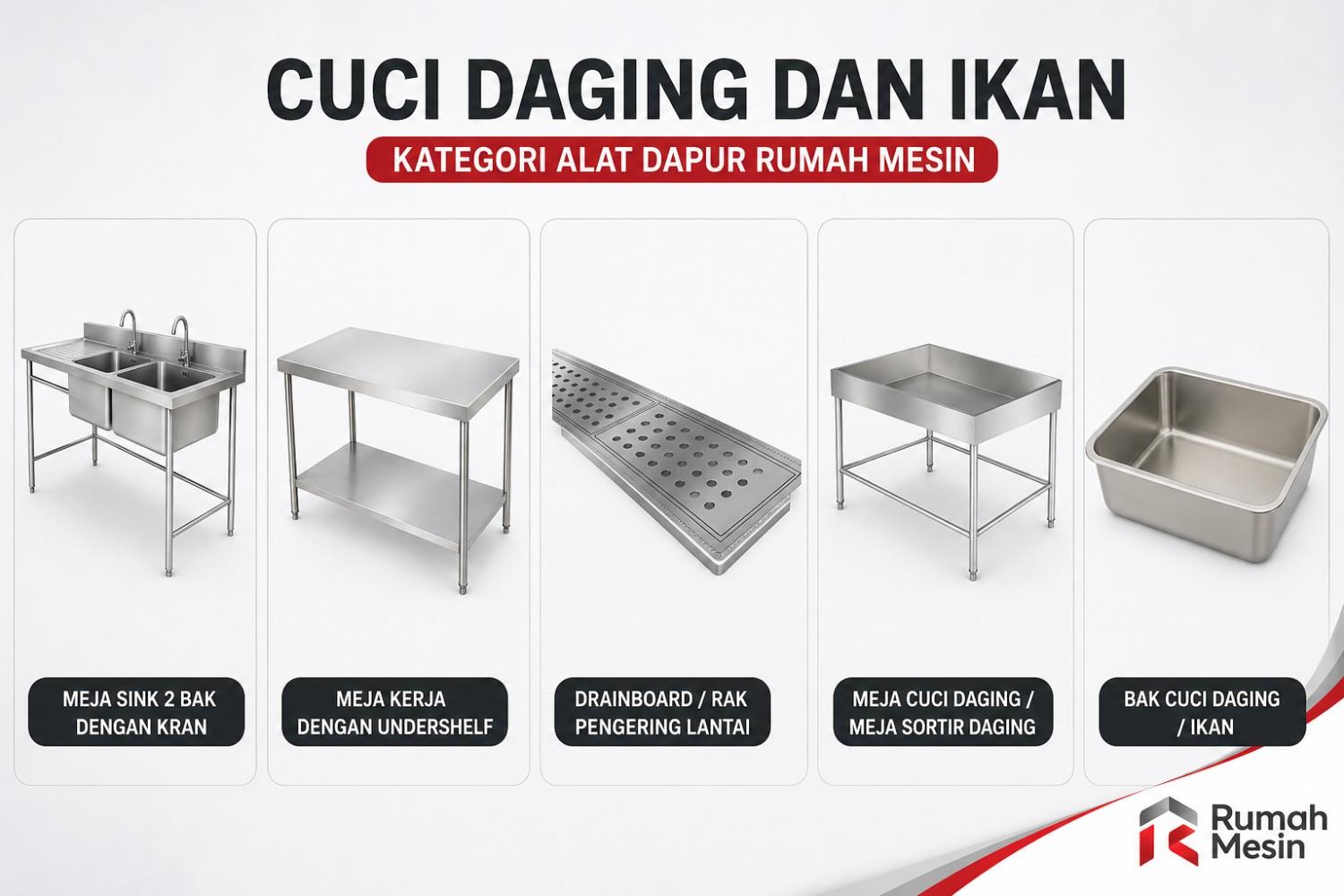 Jual Alat Dapur MBG untuk Cuci Daging dan Ikan