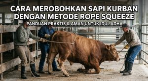 Cara Merobohkan Sapi Kurban dengan Metode Rope Squeeze