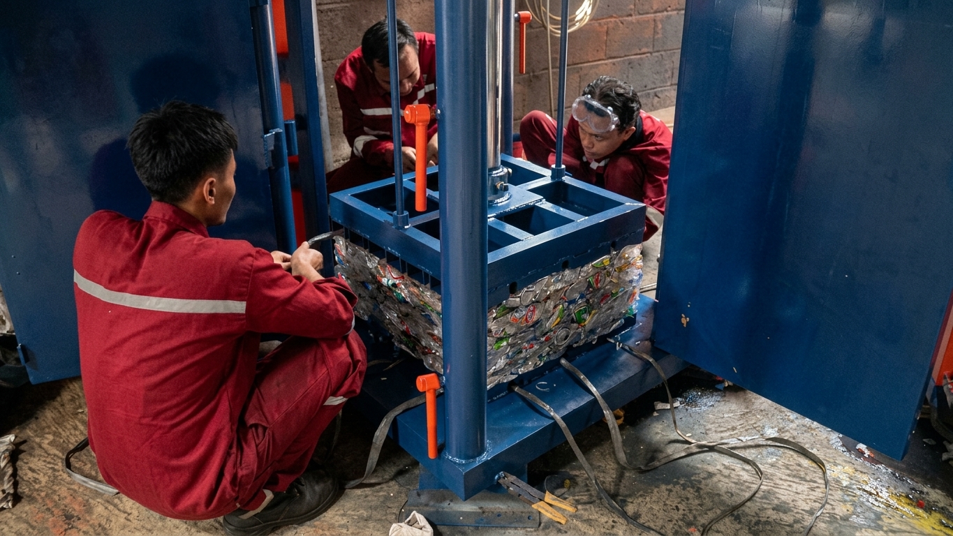 Mesin Press Sampah Hidrolis
