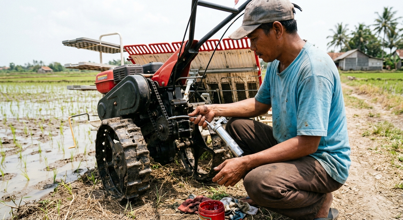 cara merawat mesin tanam padi